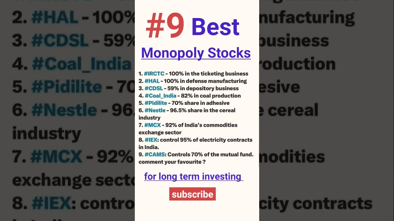 monopoly stocks , best monopoly stocks in India #monopolystocks #stockmarket