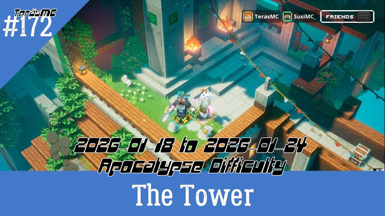 Minecraft Dungeons The Tower 2026-01-18 to 2026-01-24 Multiplayer Walkthrough Apocalypse Difficulty