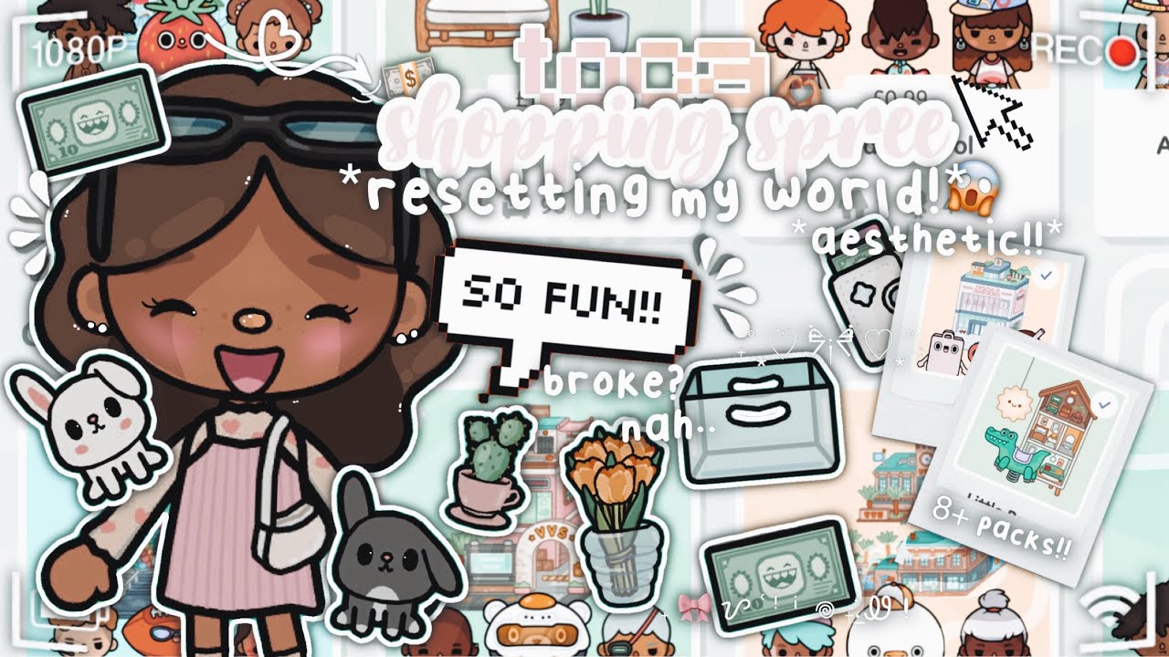 *TOCA* SHOPPING SPREE!! ˖˚ ͙♡ ᖭི༏ᖫྀ ♡ ͙˚˖ + resetting my world?! // toca life world roleplay! 💗