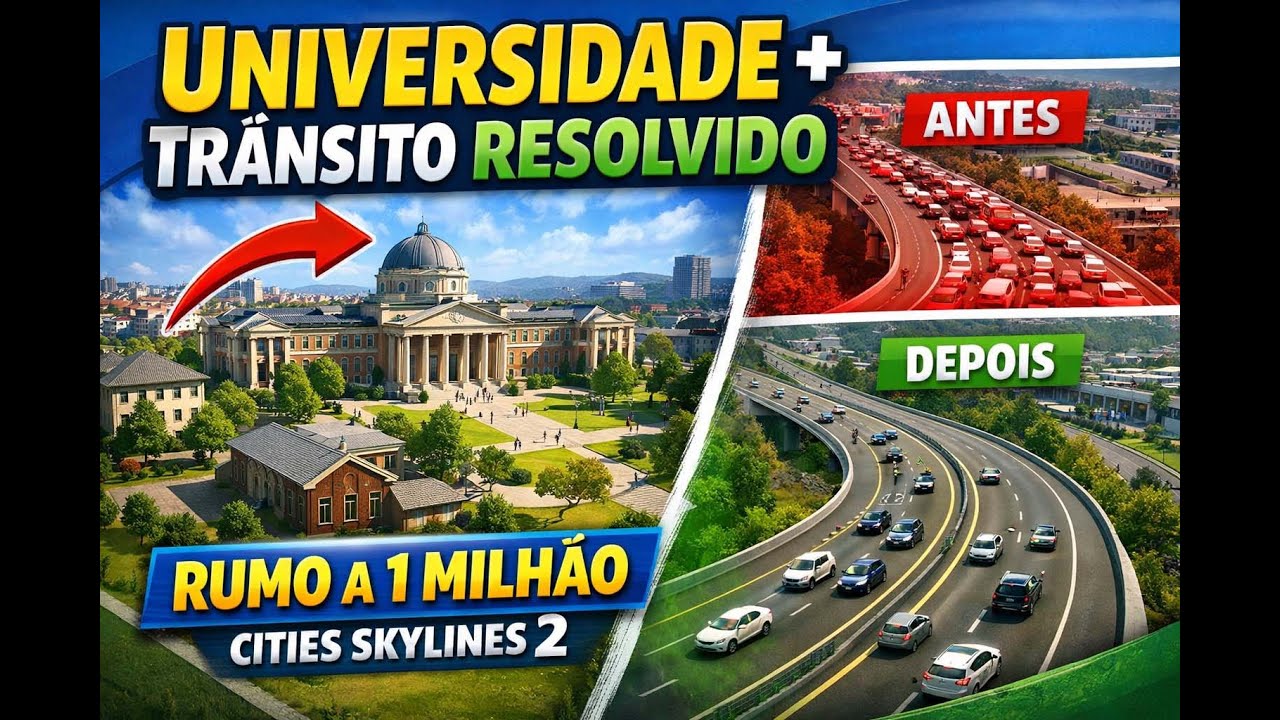 UNIVERSIDADE  E TRÂNSITO RESOLVIDO - RUMO A 1 MILHÃO - CITIES SKYLINES 2