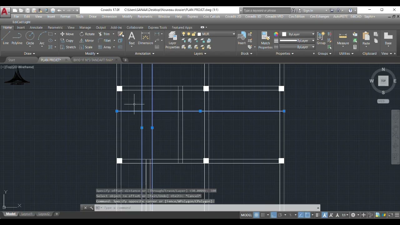 POUR DEBUTANT:PLAN D'ARCHITECTURE SUR AUTOCAD PARTIE 1 (murs) #architecture #construction #autocad