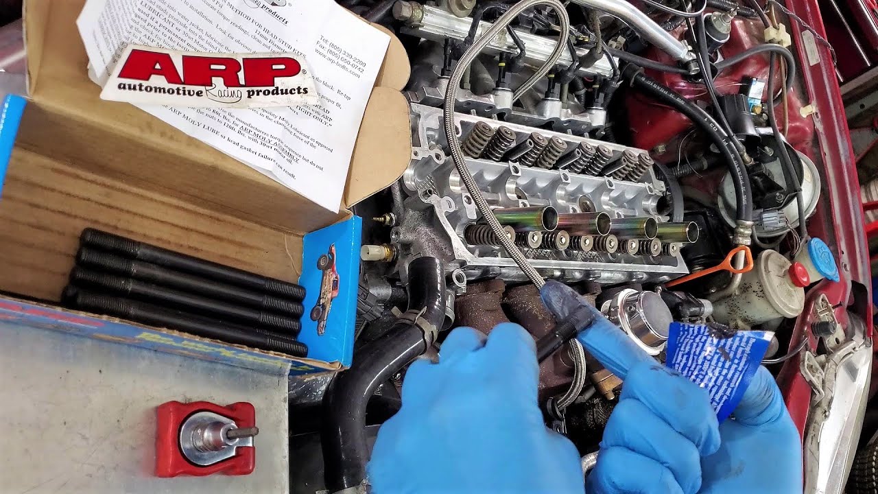 Ej8 D16y8 Ebay turbo oversized head stud install part 23
