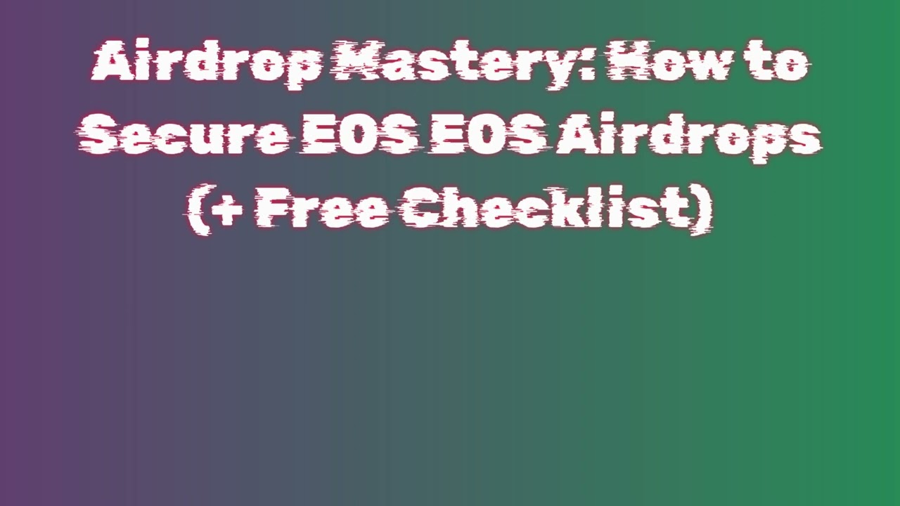 EOS EOS AIRDROP CLAIM verification Tutorial