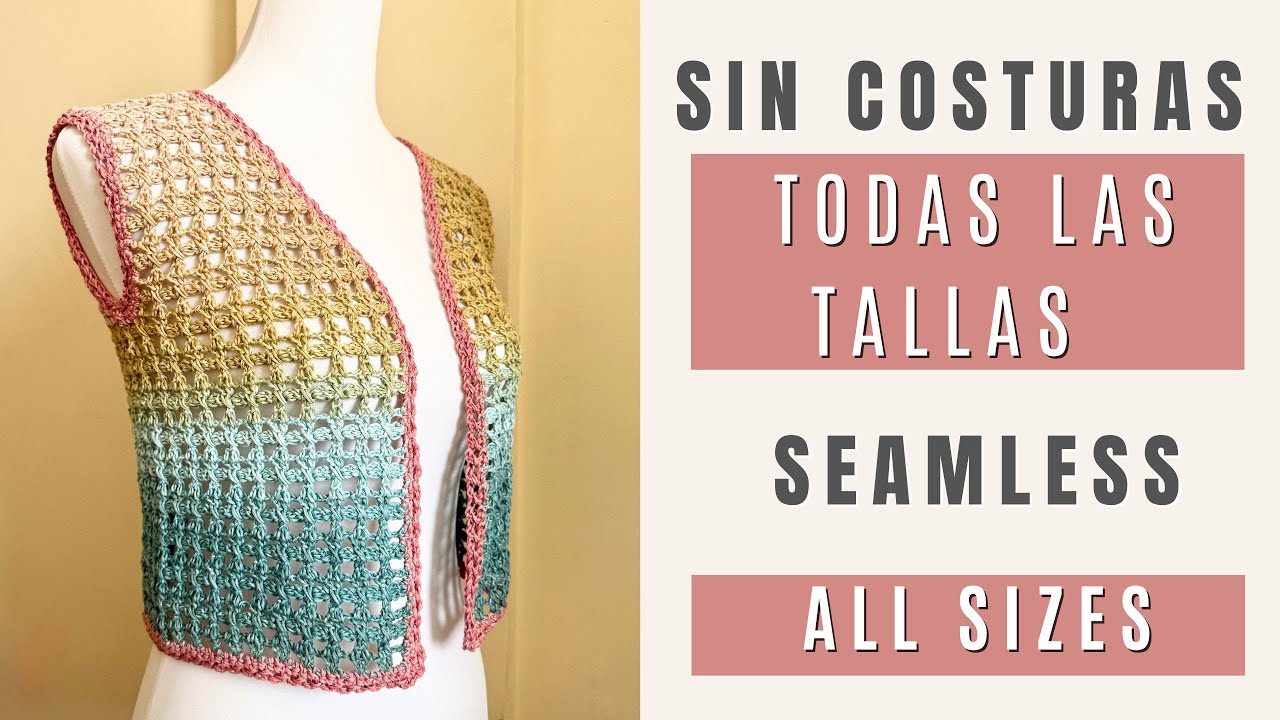 Chaleco a Crochet sin Costuras para Todas las Tallas