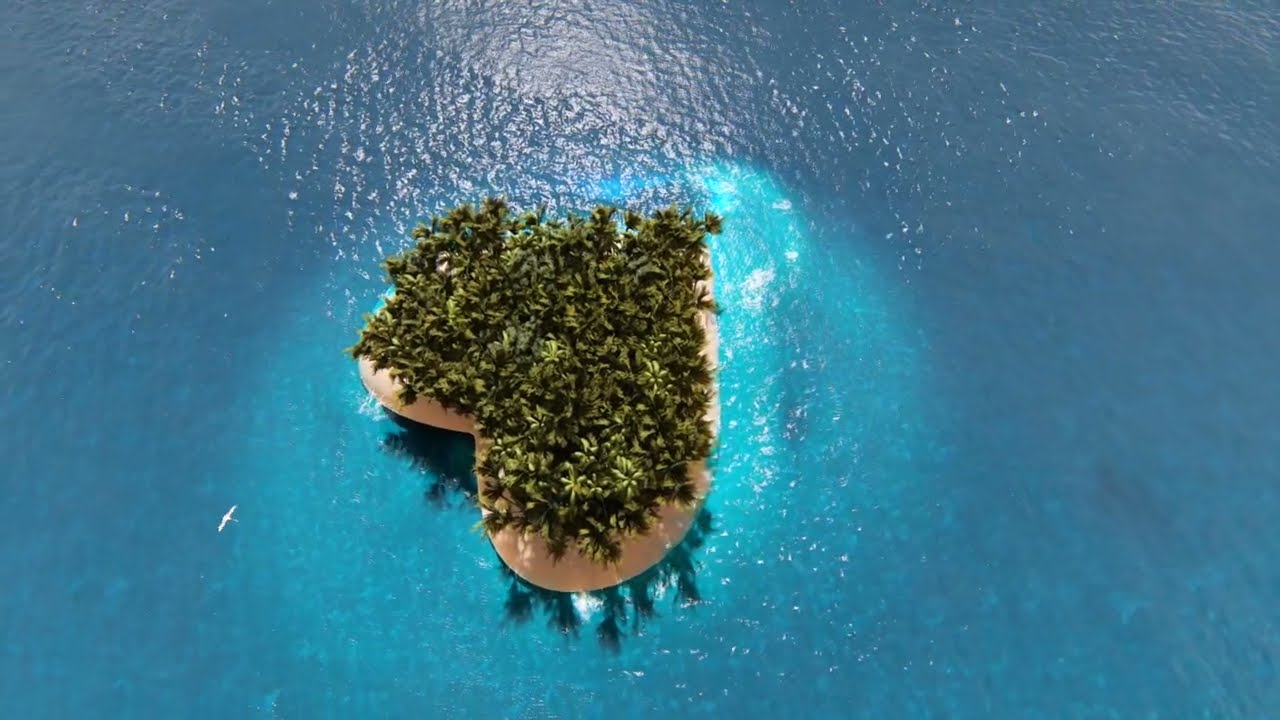 ⛱️ Dream Vacation 🏝️ - heart shaped island (documentary music) #onestop