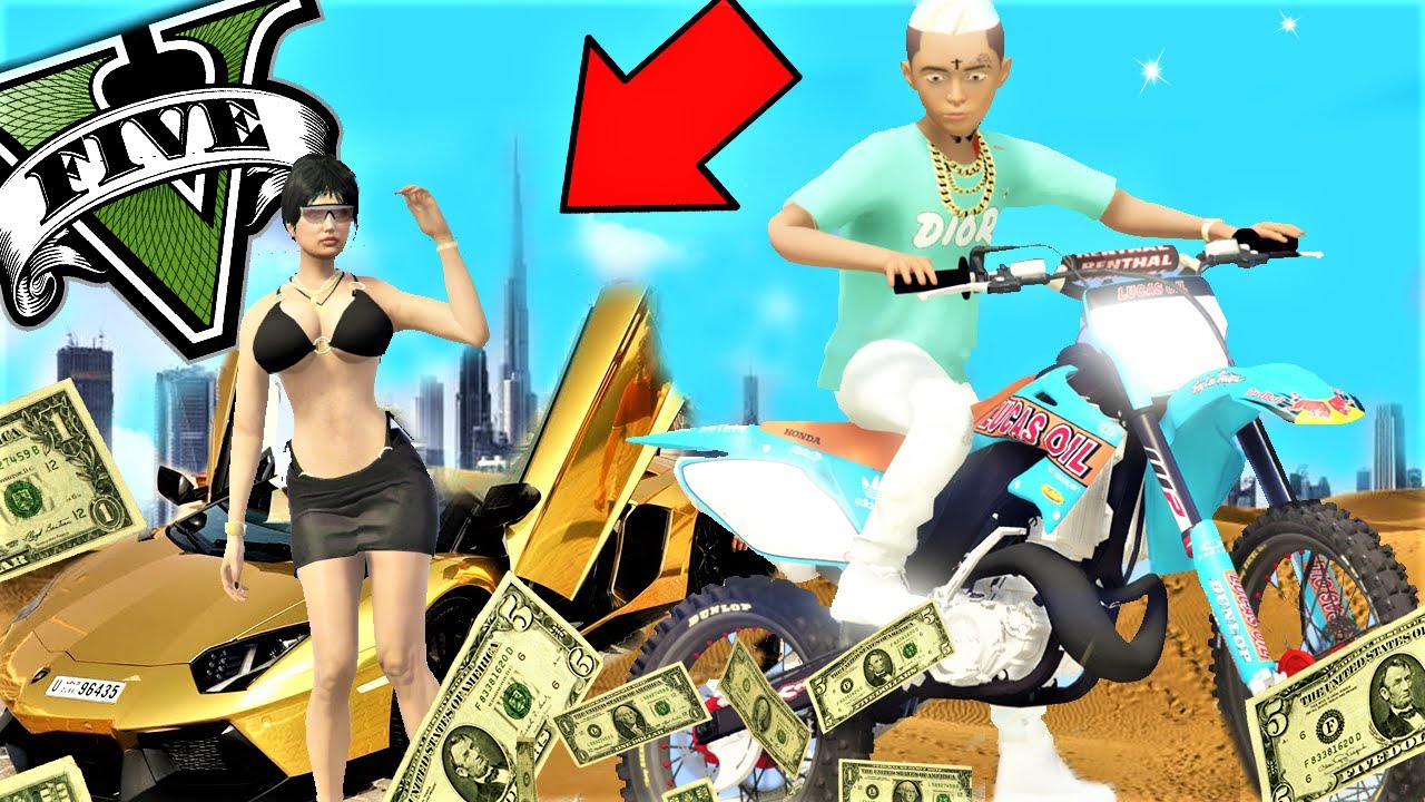 EL NIÑO MAFIA MILLONARIO ASALTA A REY DE DUBAI COCHE DE ORO CON EZULITO Y FALIYO! GTA5 REAL MODS