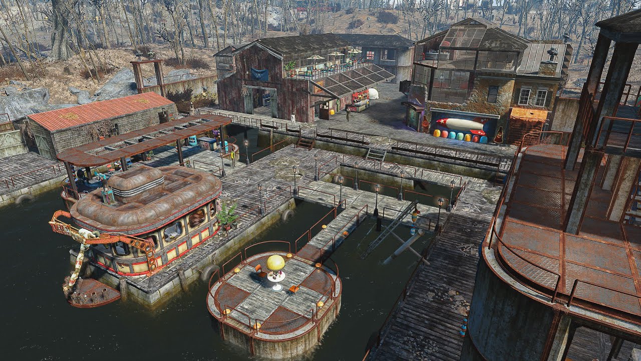 Fallout 4 - EGRET TOURS MARINA 2.0 - Settlement build tour - NO MODS