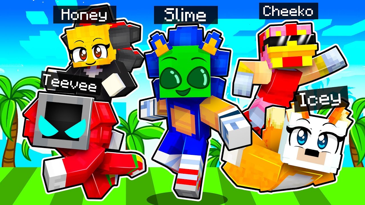 10 Friends on 1 SONIC CHUNK in Minecraft!