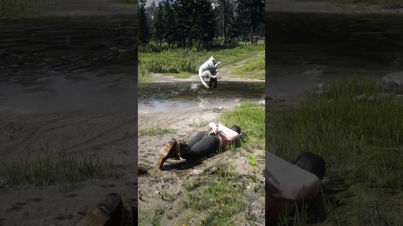 Mountain Lion Ambush in Jungle Clearing - RDR2 Brutal Moment! #shorts