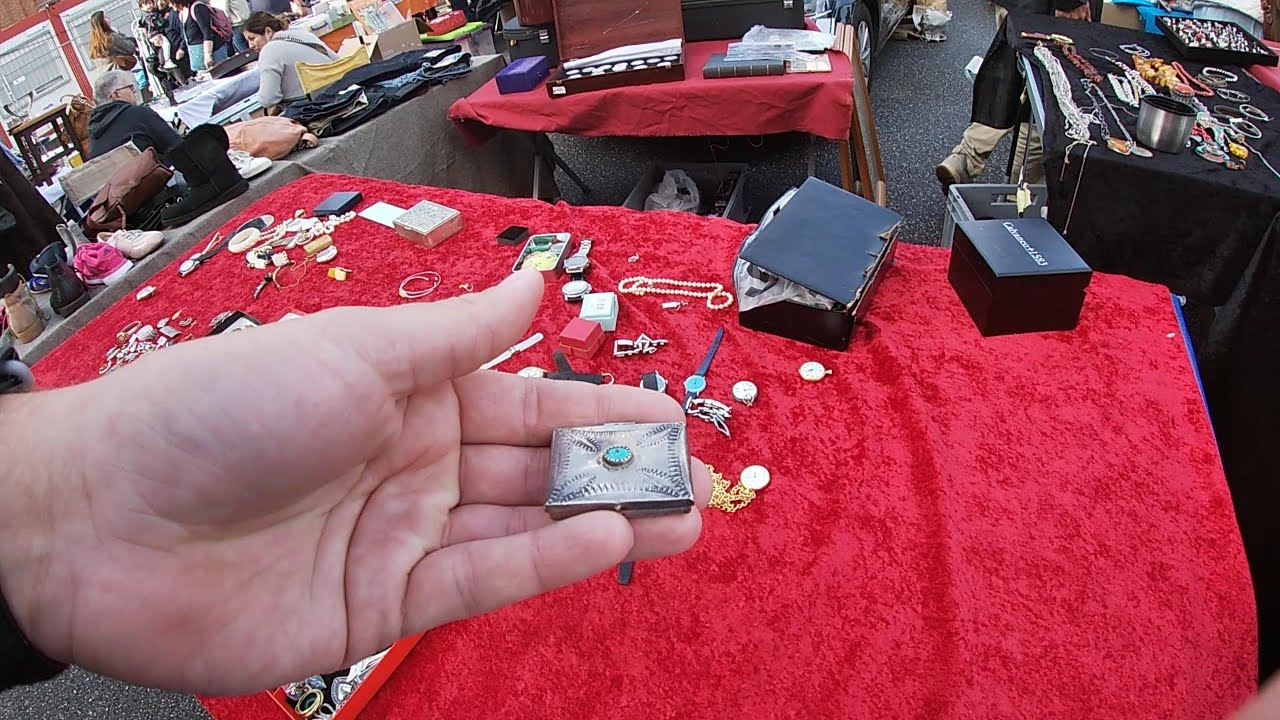 Flohmarkt in Hamburg! Sterlingsilber Pillendose aus den USA Navajo Indianerschmuck!
