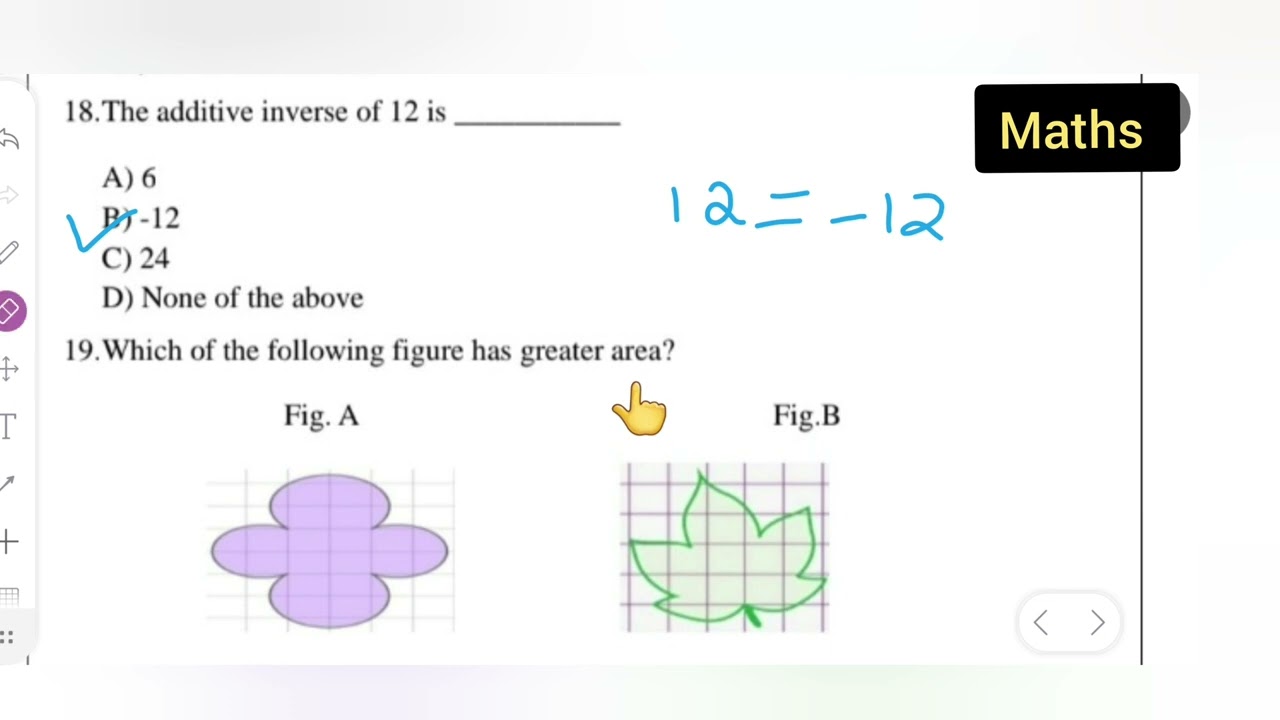 Class 6th maths modal paper goa board | solved mcq | part 3