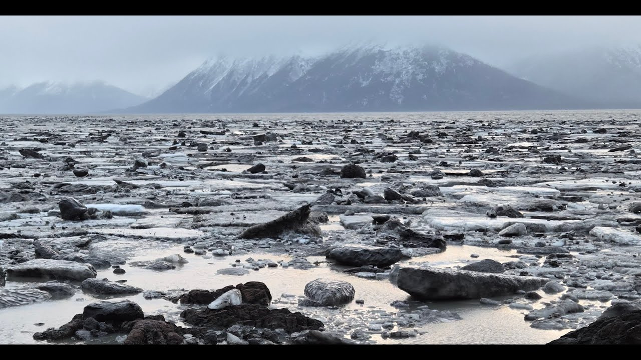 Turnagain Arm from Beluga Point, winter slow vid lofi.