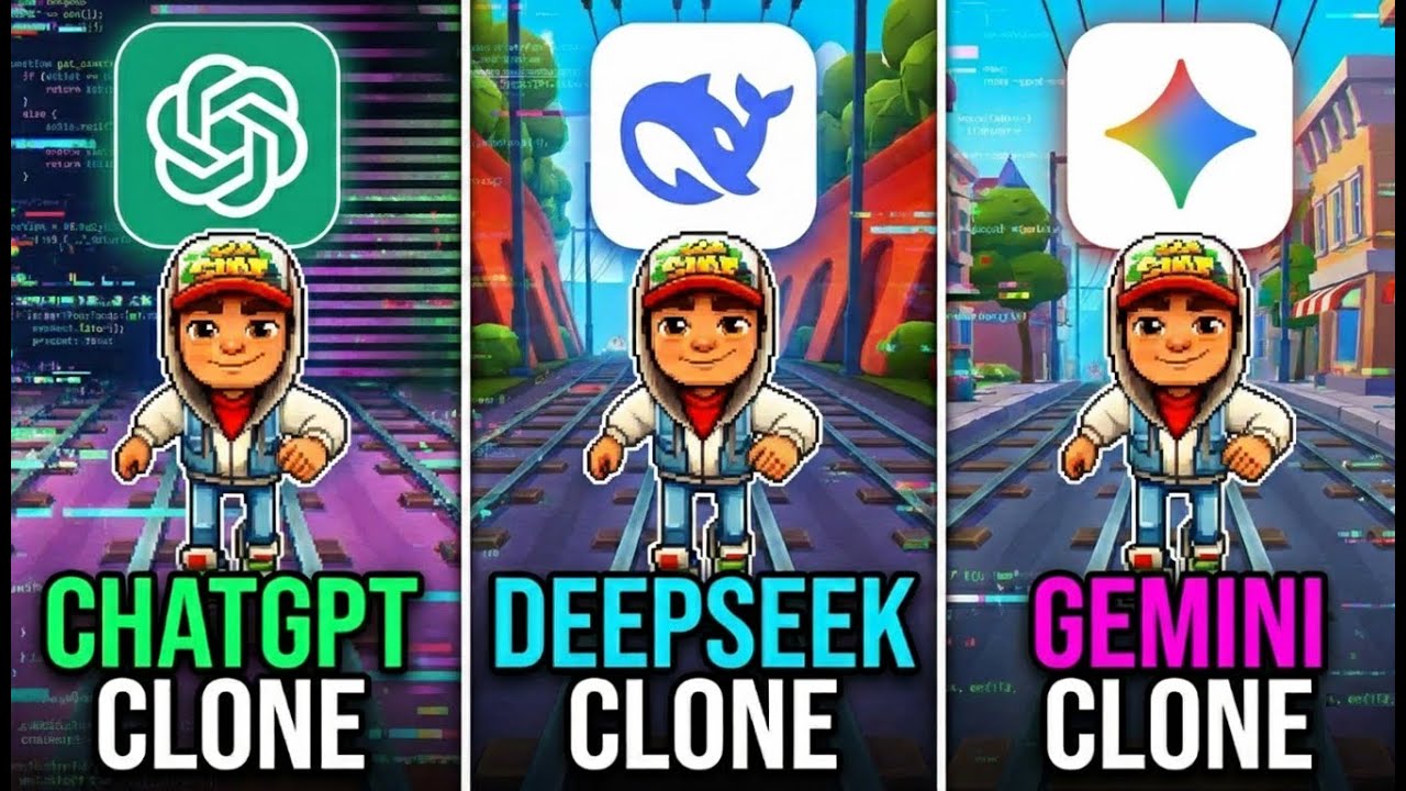 Cree Subway Surfers usando ChatGPT vs Gemini vs DeepSeek desde CERO