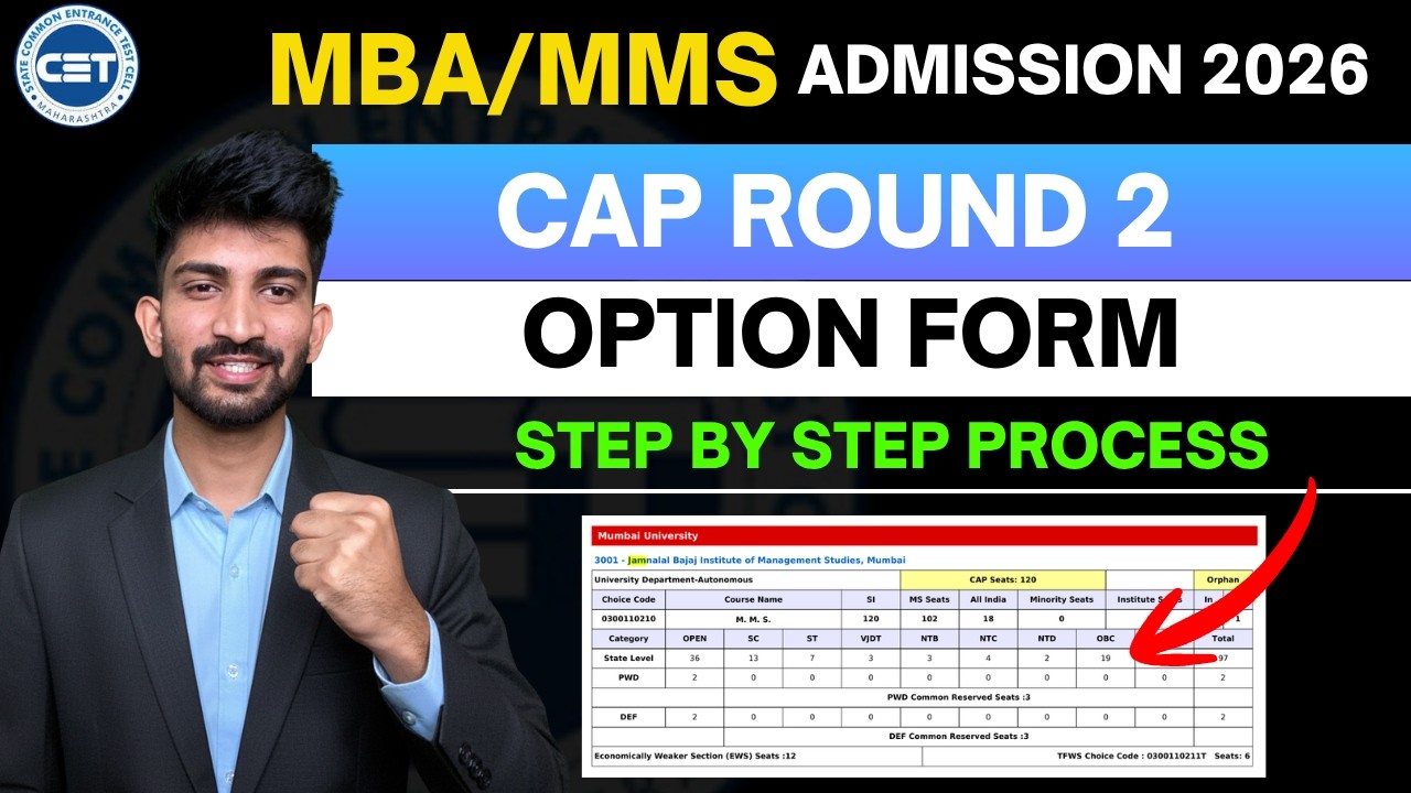 MBA CAP Round 2 Option Form Filling Process 2026 | MBA CAP Round 2
