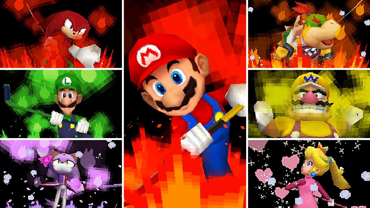 Mario & Sonic at the Olympic Winter Games [DS] - Fever Hockey (All Special Moves)