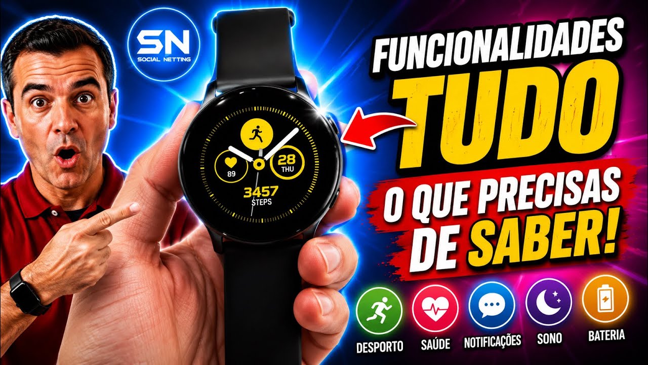 Funcionalidades do SAMSUNG GALAXY WATCH ACTIVE Portugues