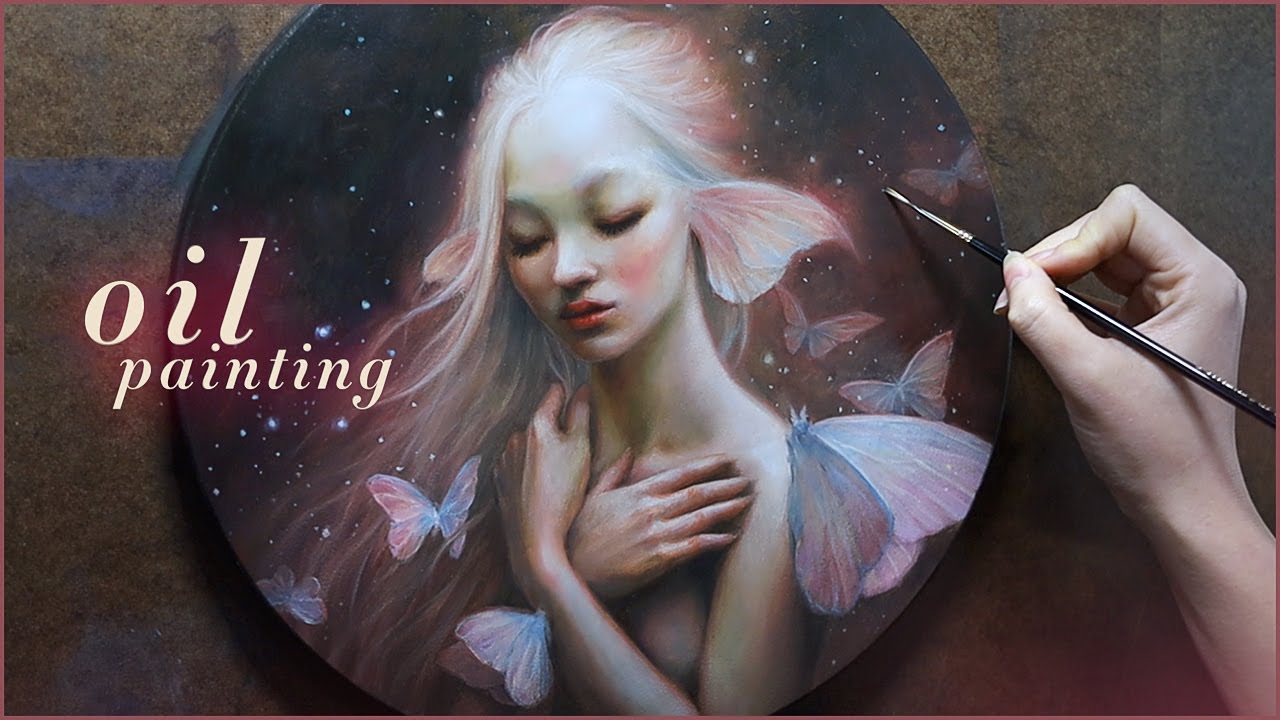 Эфирная богиня-мотылёк 🎨 МАСЛЯНАЯ КАРТИНА, ТАЙМЛАПС