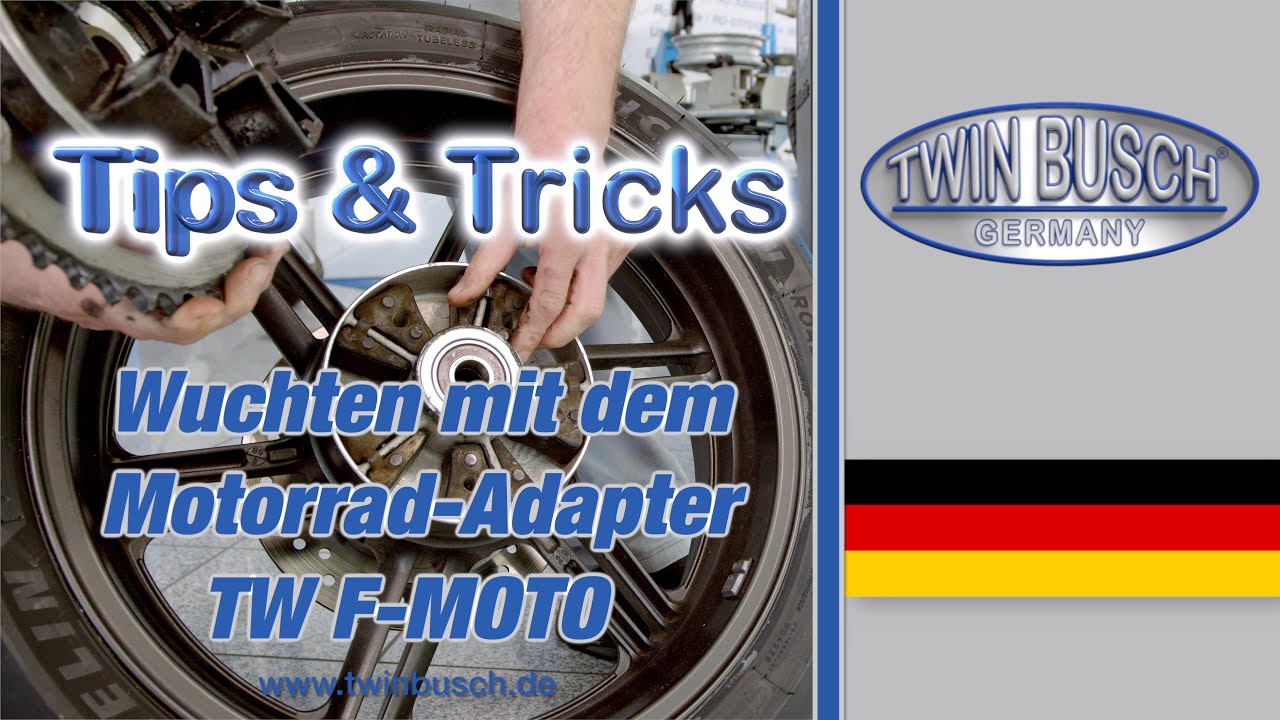 Wuchten mit dem Motorrad-Adapter von TWIN BUSCH®