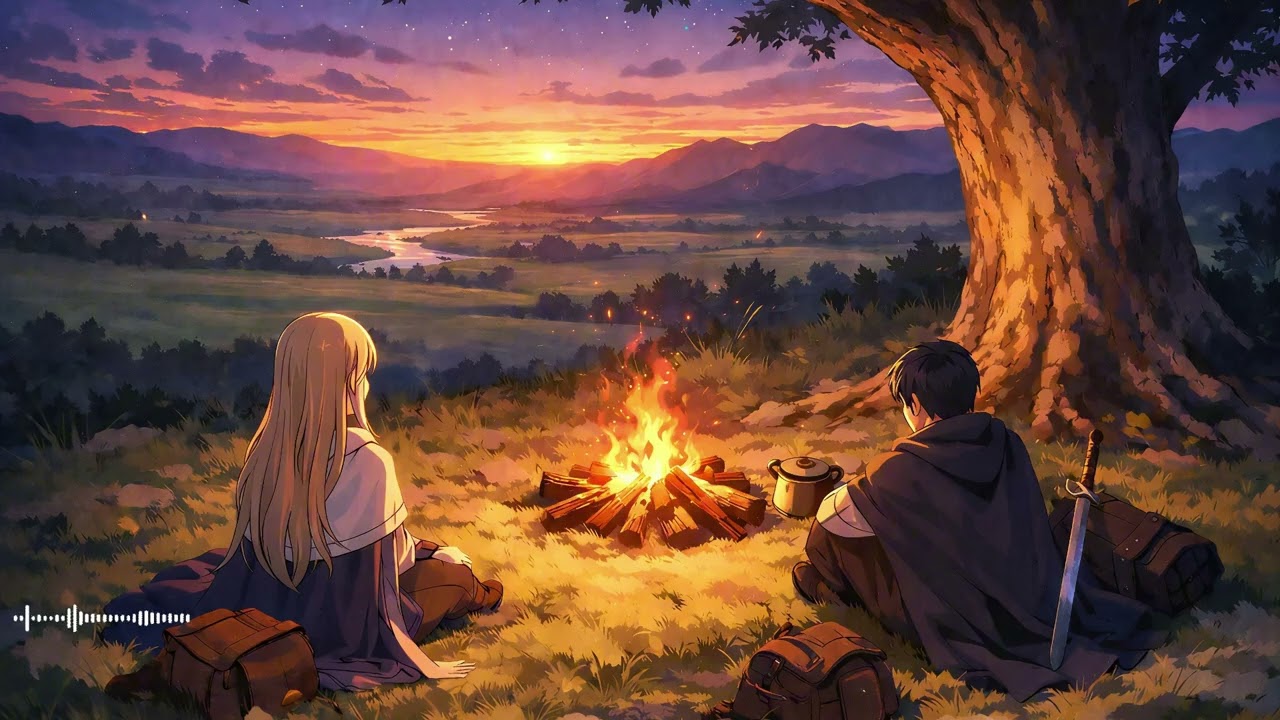 Campfire Tales: Fantasy Music with Celtic Harp & Acoustic Guitar for Relaxing 🪵🔥✨ [1 HOUR]