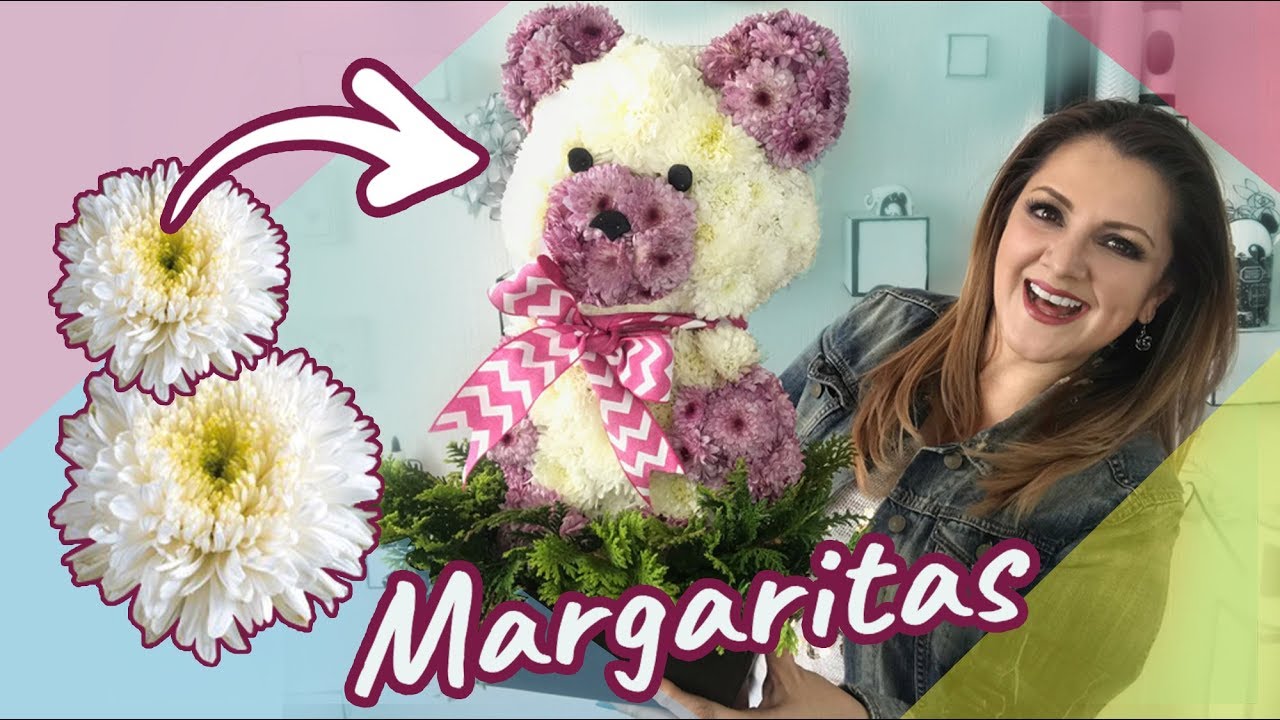 Osito Floral 🌸  Regalo con flores Mamá 🌼 Arreglo de Flores 💐 Chuladas Creativas Margaritas DIY