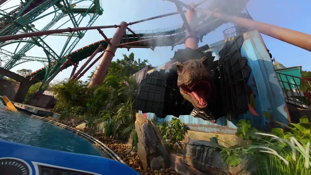 「斷軌」上升的激流勇進玩過沒？太刺激雨衣都吹破了，喝了滿肚子水 #激流勇進 #廣州長隆歡樂世界 #第一視角 #遊樂園