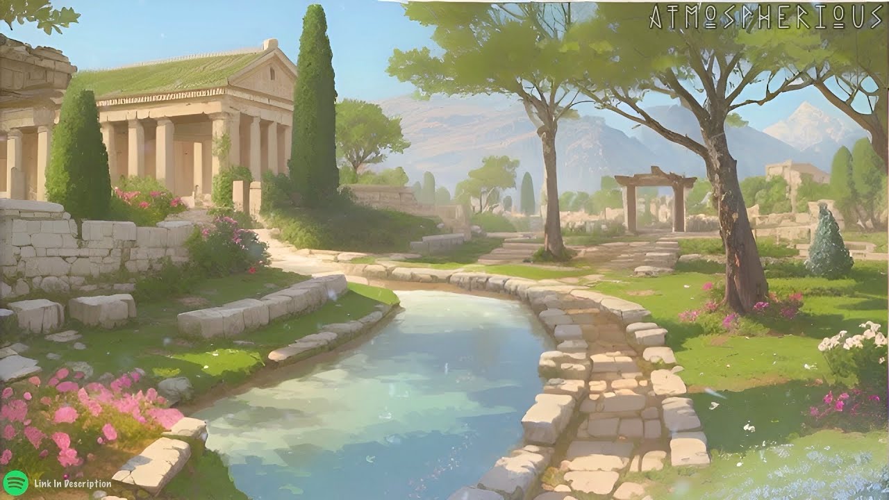 Relaxing Fantasy Ancient Greek Music & Ambience IV | Lyre Harp & Pan Flute | sleep, study, work