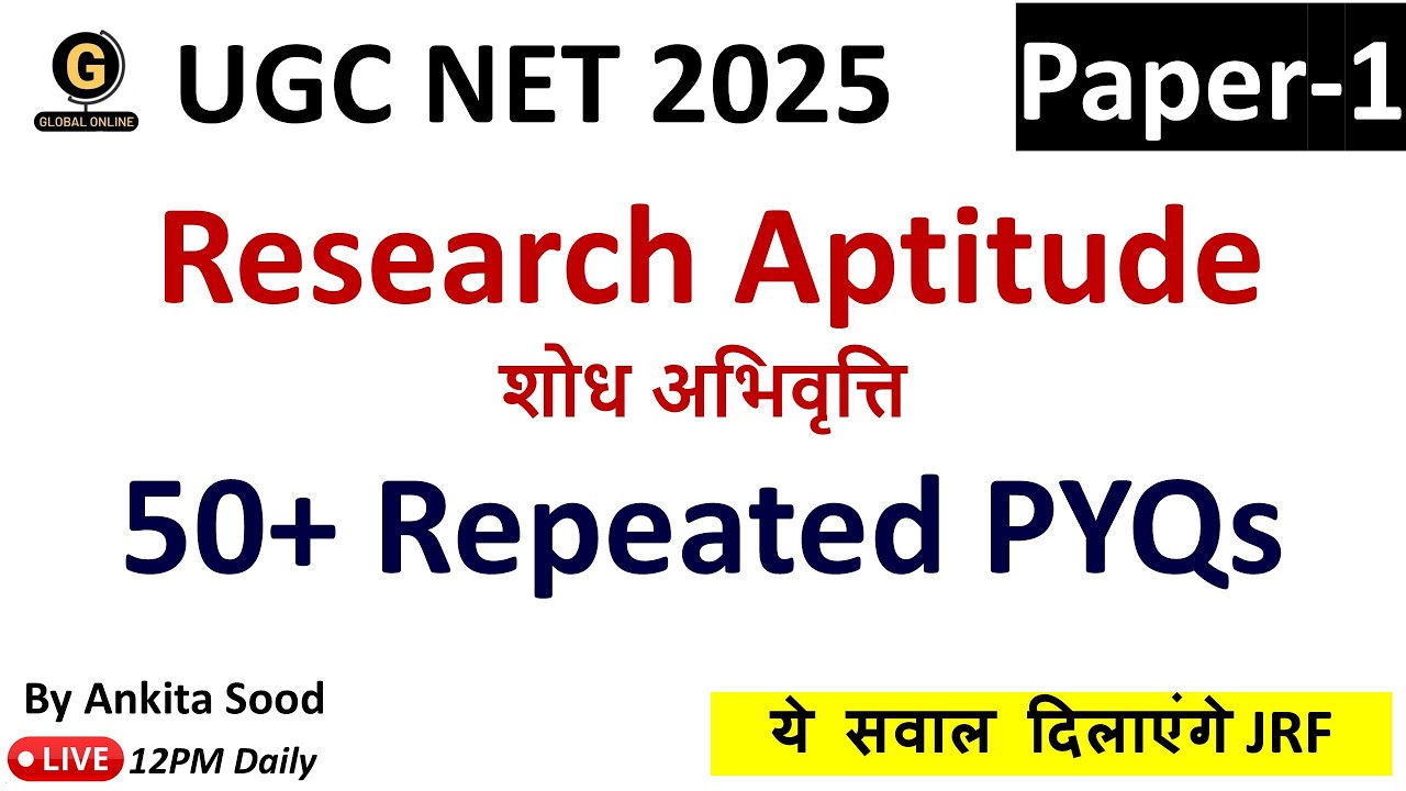 Research Aptitude MCQs for January 2025 | UGC NET Research Aptitude Preparation | Most Expected MCQs