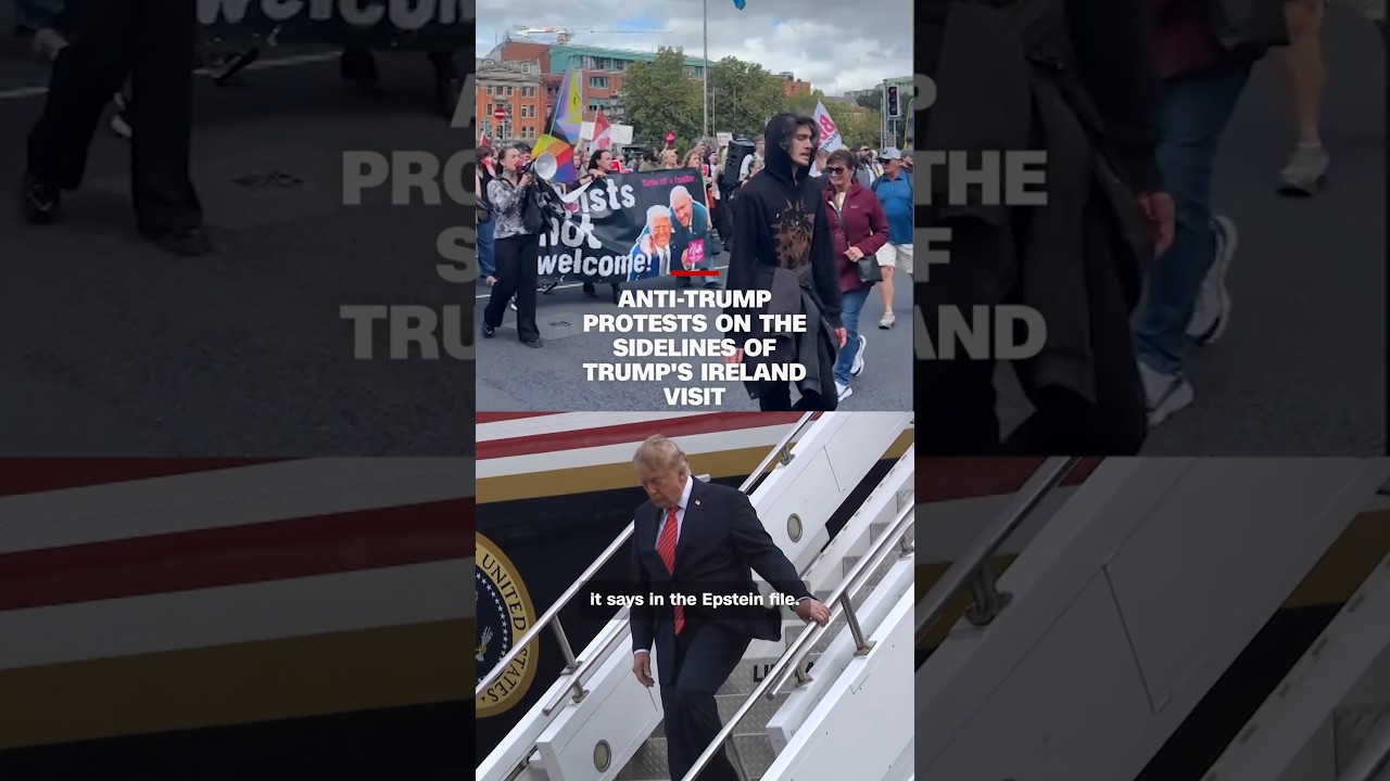 Anti-Trump protests on the sidelines of Trump&rsquo;s Ireland visit