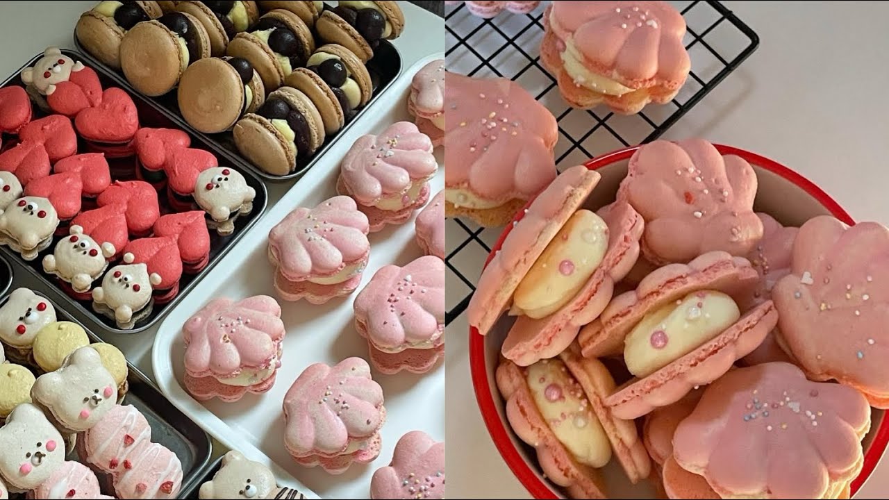주말 반납🌝작정x작정x작정하고 빼빼로데이 마카롱 만들기 !! + 마카롱 케이크..💛 (조개마카롱,엄마는 외계인.죠리퐁.로투스,오레오,순수우유) 홈베이킹vlog! 🧑🏻‍🍳