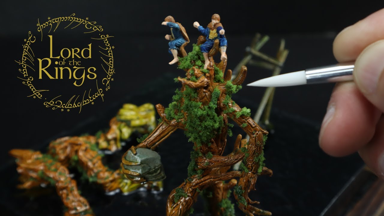 LORD OF THE RINGS Resin Diorama, Treebeard and Ent Friends Destroy the Isengard Dam