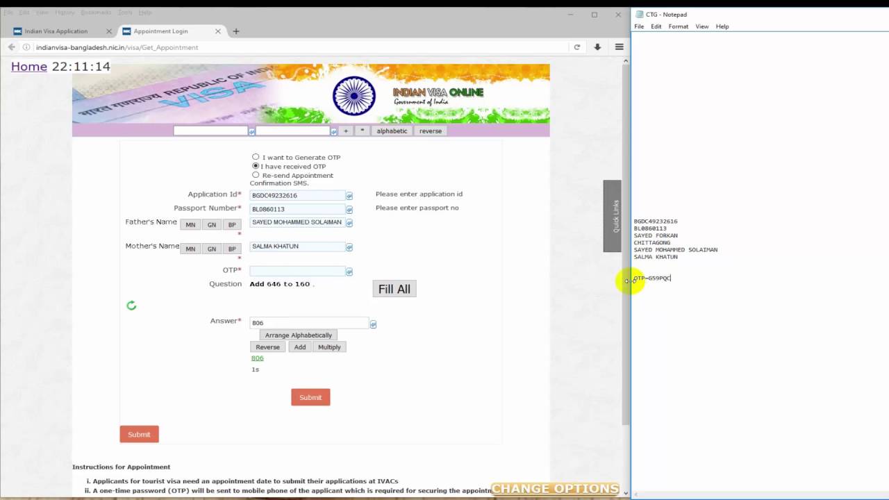 Indian Visa  Autofill System
