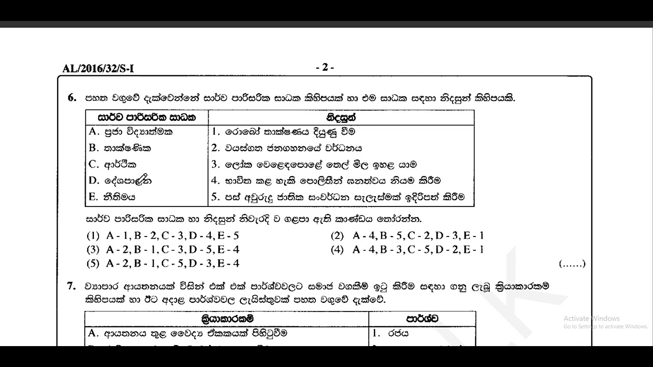 2016 Business Studies past paper | ව්&zwj;යාපාර අද්&zwj;යනය Celylon_Commerce
