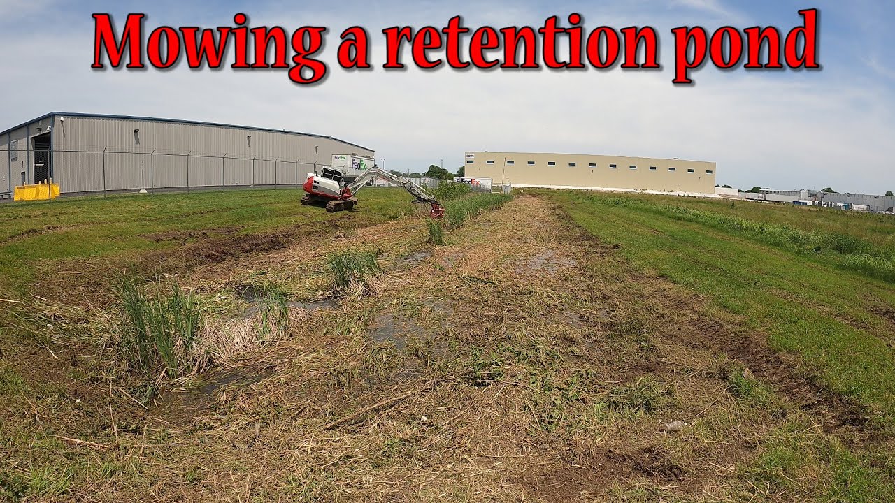 Mowing An Overgrown Retention Pond