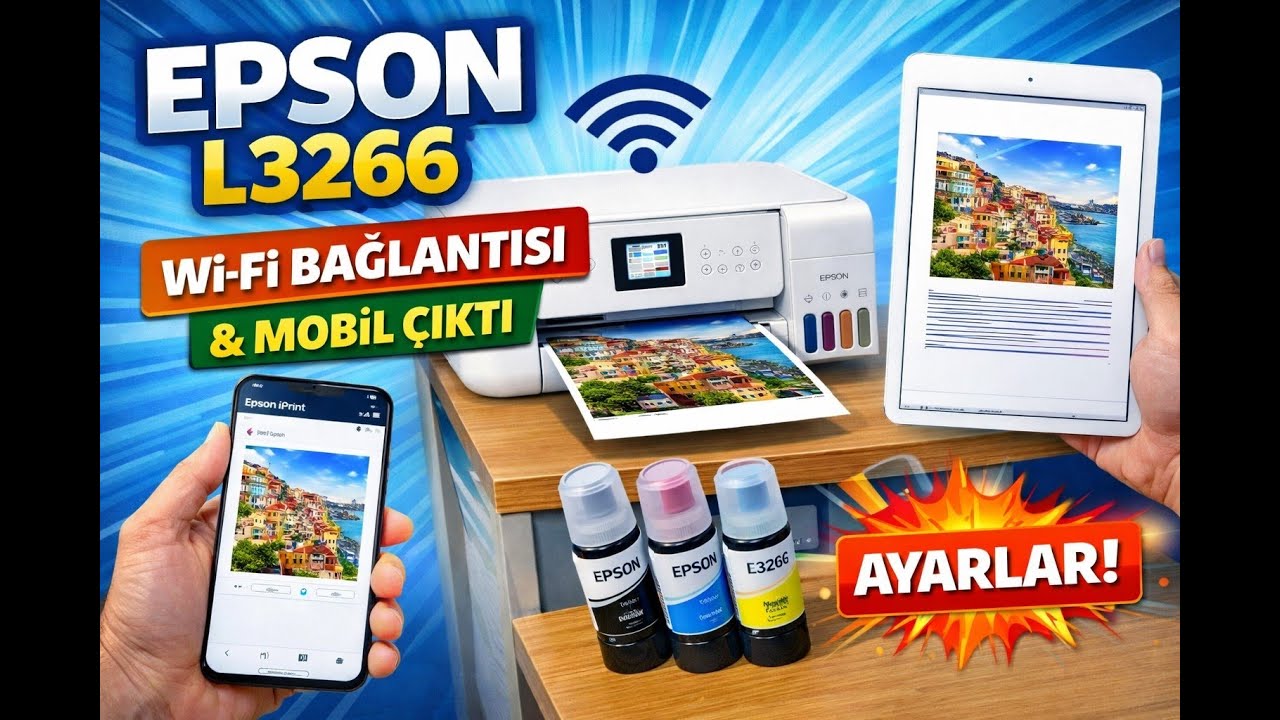 Epson L3266 Wi-Fi Bağlantısı ve Telefondan Tabletten Çıktı Alma (Adım Adım)