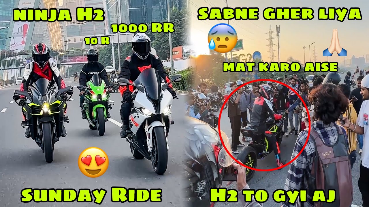 После стольких лет Ninja H2 на Sunday Ride😍, но все забрали H2 домой😰 и пришлось бежать оттуда
