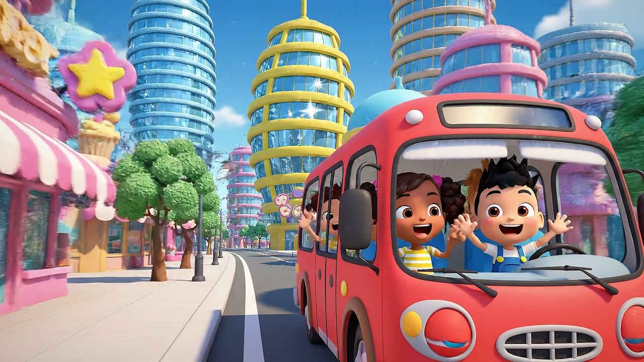 Wheels on the Bus City Adventure Ride | Kids Transport Song & Urban Journey