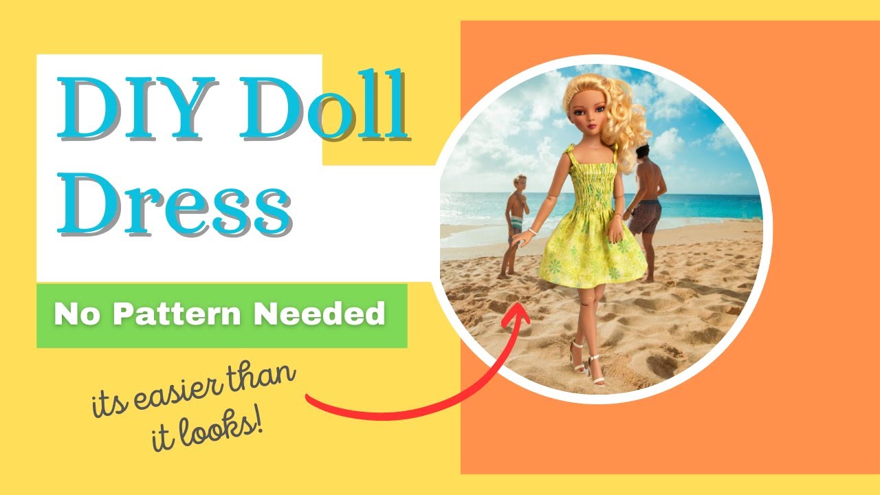 Making A Doll Dress / Easy DIY Summer Dress For Ellowyne / Shirring / No Pattern Needed