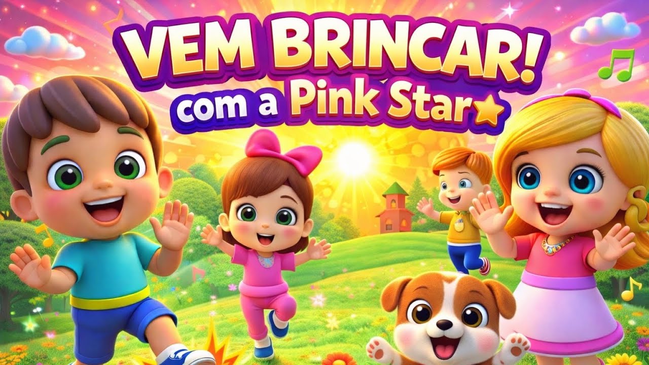 VEM BRINCAR COM A PINK STAR 🌟🎶 | Música Infantil Animada e Divertida para Bebê