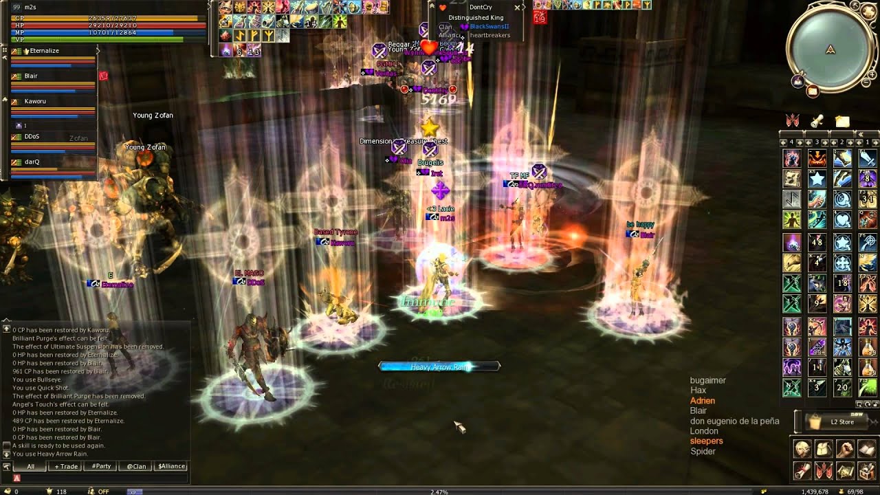 Lineage 2 Lindvior 6vs47 - lvl99 Yul Trickster POV