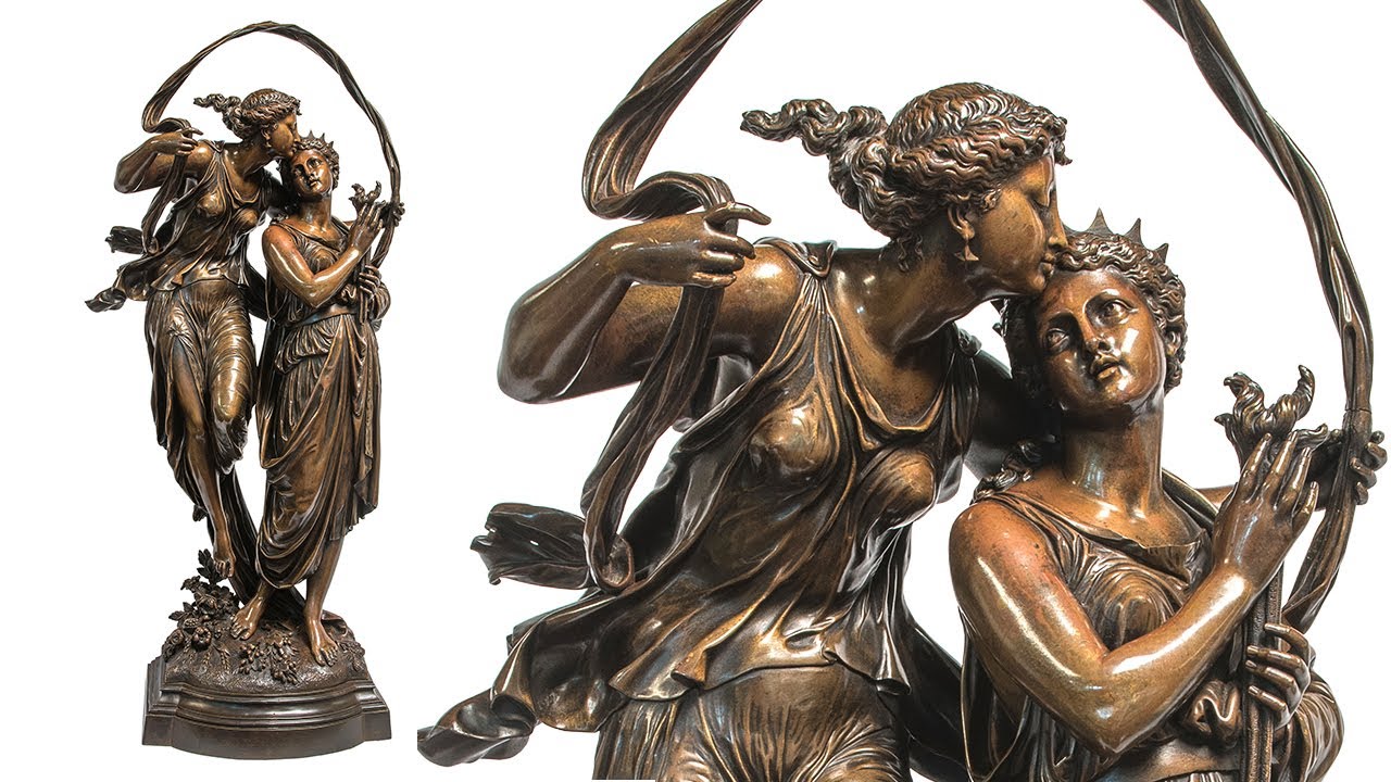 Patinated Bronze Figural Statue by Etienne Henry Dumaige