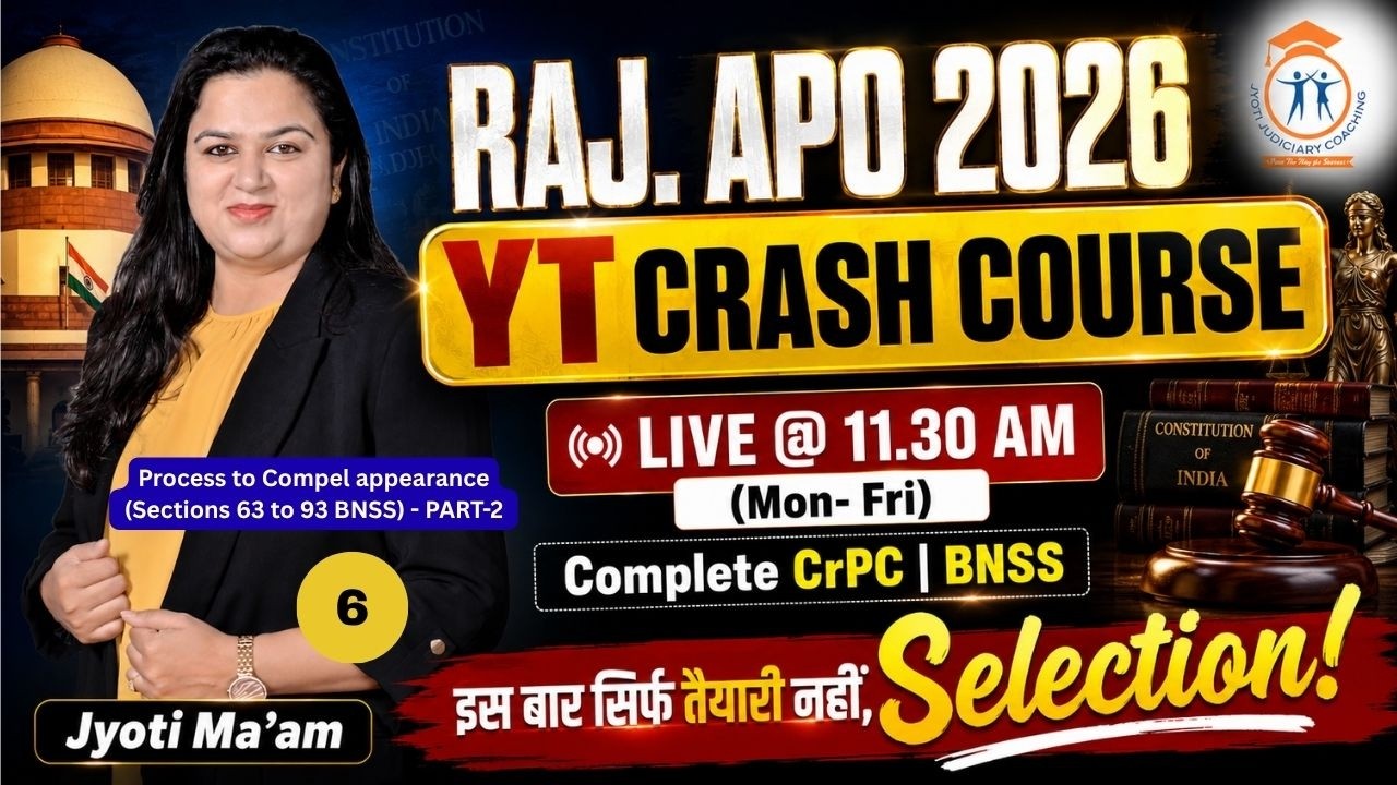 Rajasthan APO 2026 FREE Crash Course | Complete CrPC & BNSS | LIVE Daily @ 11:30 AM | Jyoti Ma'am