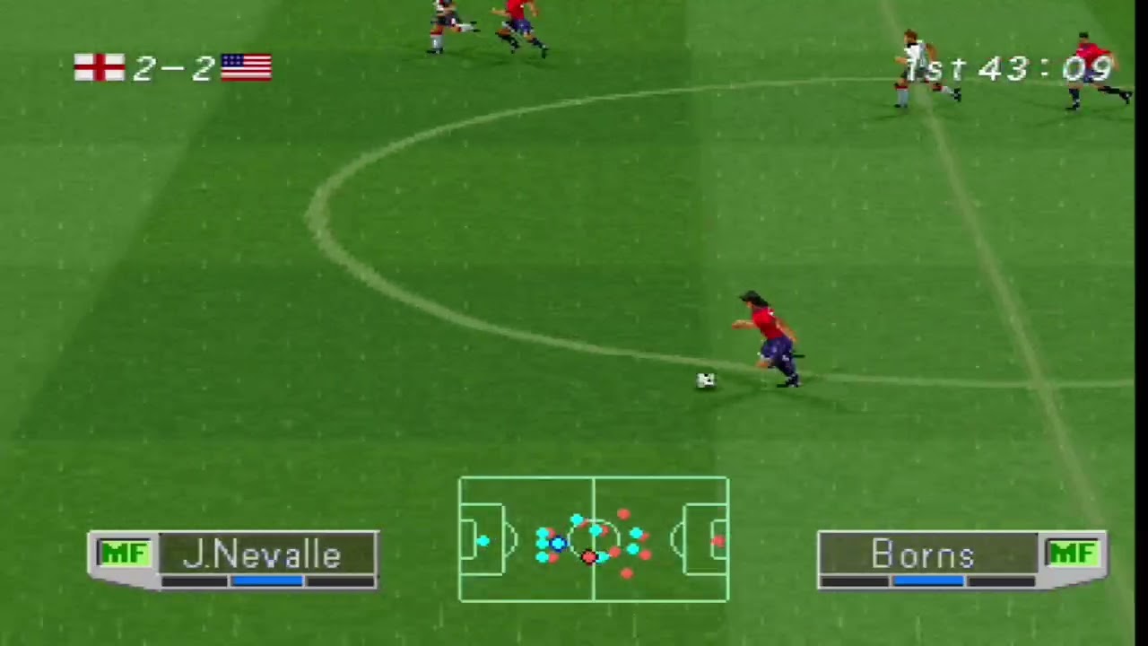 International Superstar Pro Soccer '98 (PS1) USA VS ENGLAND (CPU MATCH)