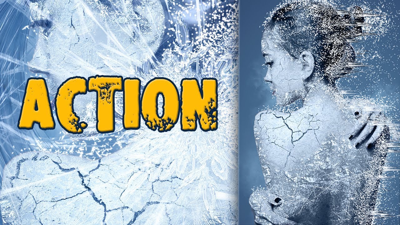 Как работать с экшэнами в Фотошоп/ Frozen Ice Action