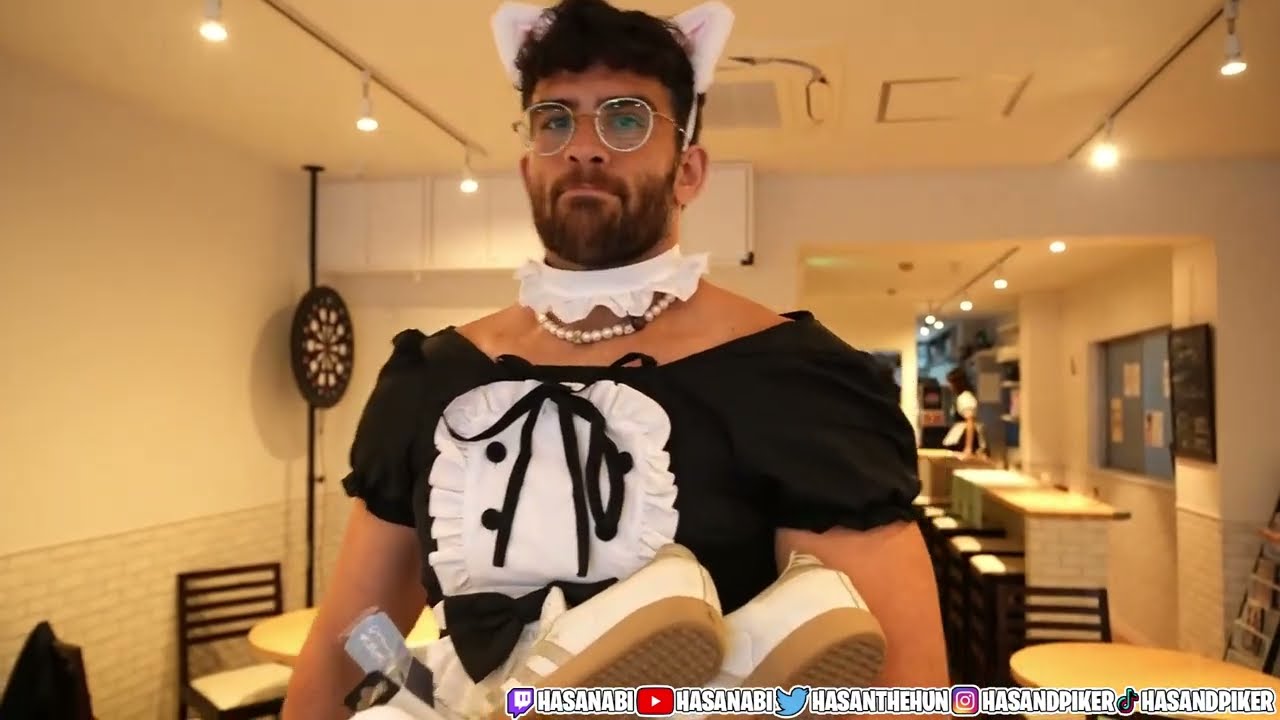 (2/2) JAN/29/'25 'KAWAII HASAN-SAN WORKS AT A MAID CAFE WITH WILLNEFF + AUSTINSHOW !!!!'