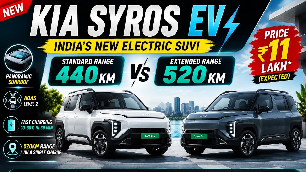 New Kia Syros EV 2026 ⚡ 520KM Range | Expected Price ₹11 Lakh | Full Details ! Kia Syros Electric ⚡