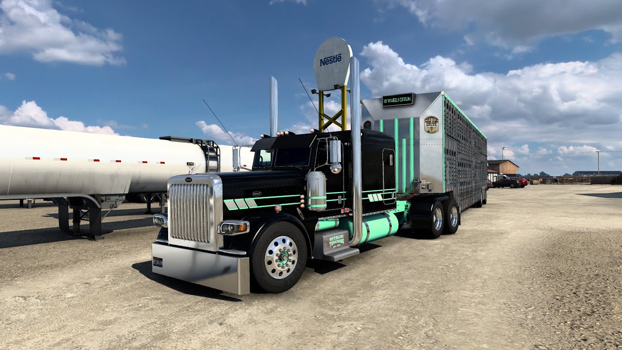Peterbilt 389 Livestock Hauler - (CT's Merritt Bull Rack Trailer) - American Truck Simulator