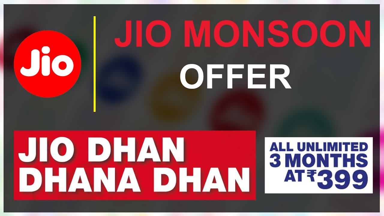 JIO Monsoon offer launched officially | Again Free 4G Data for 3 months | New JIO Dhan Dhana Dhan