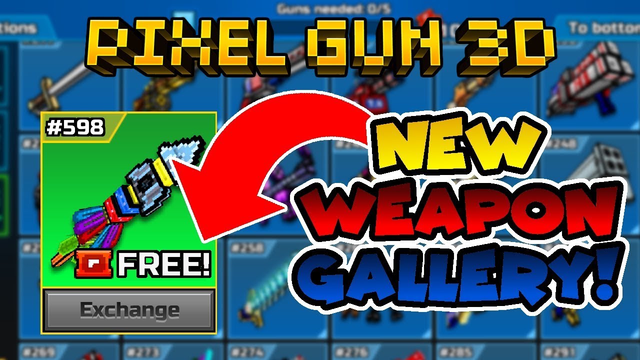 NEW Weapon Gallery in Pixel Gun 3D!! (Free Weapons, Gems and MORE!)