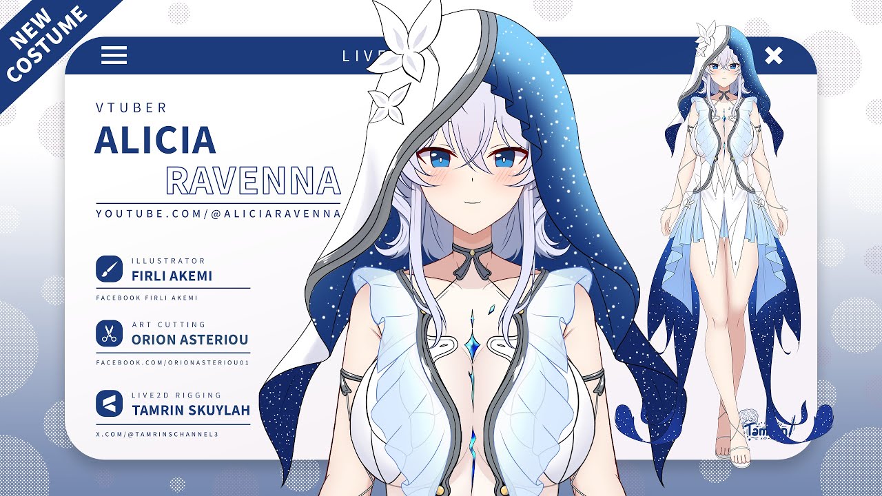 【Showcase】Alicia Ravenna's Shorekeeper Outfit『 Live2D Model 』