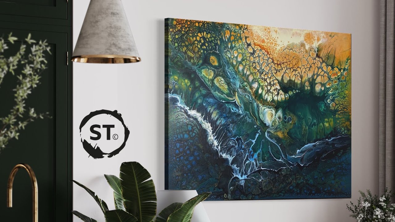 Живая вода | Урок по рисованию жидким акрилом! Прозрачная основа, потрясающий результат!